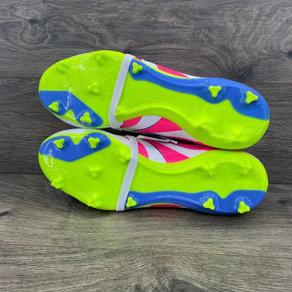 Adidas Predator League FT Soccer Cleats Mens 10.5 White Pink IG7700 Firm Ground